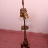 Стара бронзова лампа, снимка 2 - Антикварни и старинни предмети - 31770987