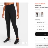 Nike One Womens Mid-Rise Leggings , снимка 10 - Клинове - 44391171