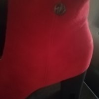 Червени елегантни боти, снимка 6 - Дамски боти - 38585306