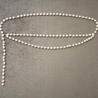 Стилен дамски колан с бели перли и верижка в златист цвят, снимка 9 - Колани - 42790882