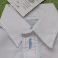 Бяла детска ризка с бродирано джобче размер 86 и 110, нова, снимка 6 - Детски ризи - 11087582