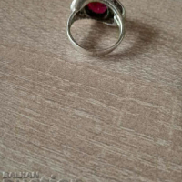 Голям сребърен пръстен с камъни, снимка 4 - Пръстени - 44689845