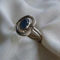 Сребърен пръстен с аквамарин, снимка 4 - Пръстени - 30864432