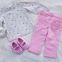 Дънки блузка и буйки за бебе 6 месеца , снимка 11 - Комплекти за бебе - 35292988