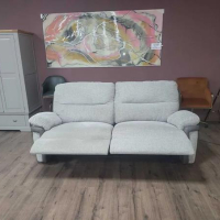 Сив диван от плат тройка La-z-boy с електрически релакс механизъм, снимка 9 - Дивани и мека мебел - 44701249