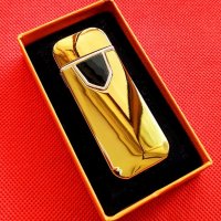 Луксозна златна акумулаторна запалка, Електронна Запалка с тъч Презареждаема USB, Подарък, снимка 2 - Друга електроника - 31479167