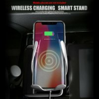 Стойка за телефон с безжично зарядно S5 10W Fast Wireless Charger, снимка 10 - Зарядни за кола - 30144710