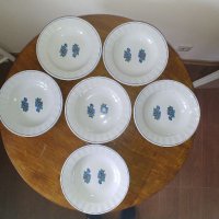 6 бр. чинии за супа със син кант, снимка 2 - Чинии - 39921111