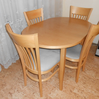 Комплект маса със столове,масив бук, снимка 2 - Маси - 44679818