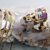 Гривни и пръстени от медицинска стомана в злато, снимка 1 - Гривни - 36637647