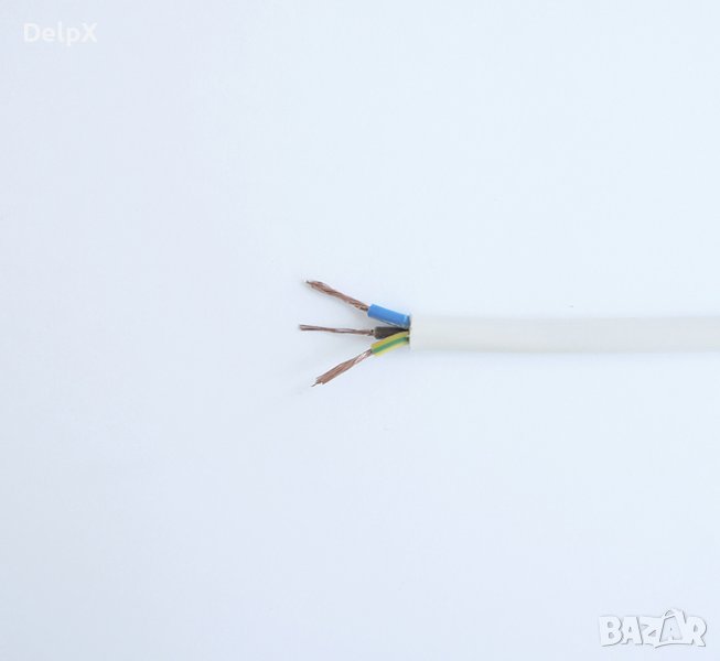 Кабел трижилен захранващ мрежови бял ШВПС-В 3x0,75mm2, снимка 1