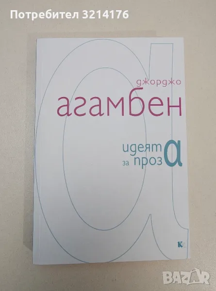 НОВА! Идеята за проза - Джорджо Агамбен, снимка 1