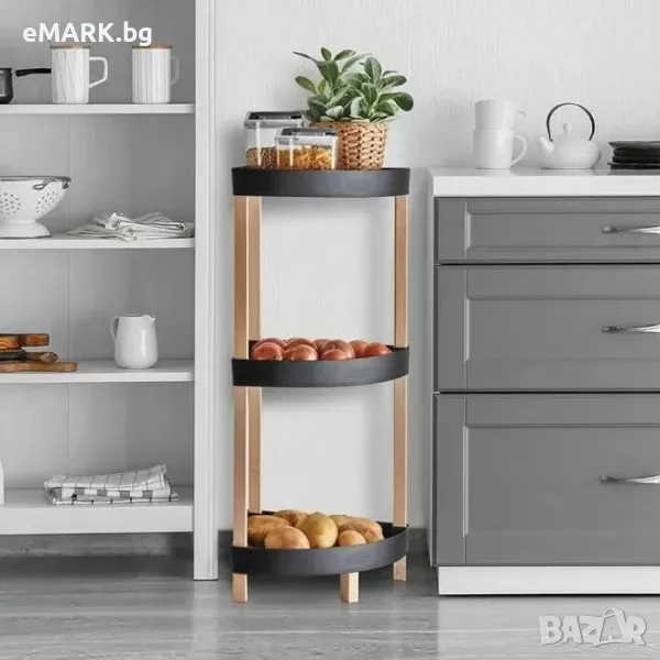 Преносим гардероб с 4 рафта от плат с издръжливи стоманени пръти и размери 100 х 46 х 173.2 см за съ, снимка 1