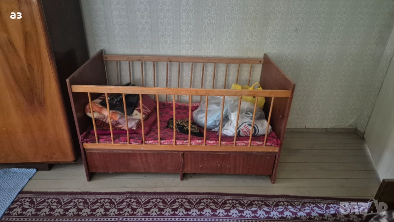 Детско дървено легло / кошара , снимка 1