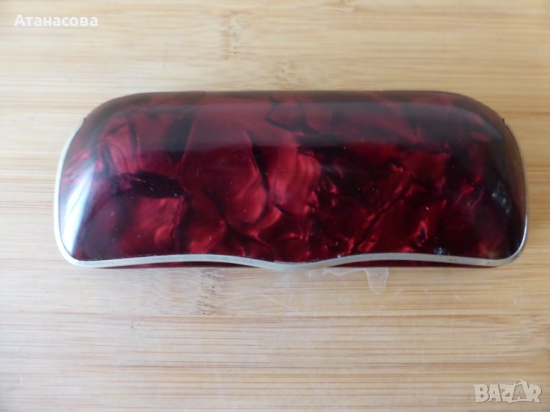 Стар калъф за очила червен каталин, снимка 1