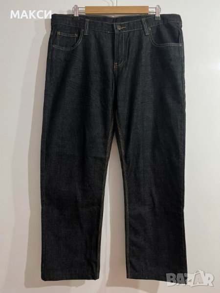 Маркови макси класически дънки с метален цип и джобове в изтъркано черно, снимка 1