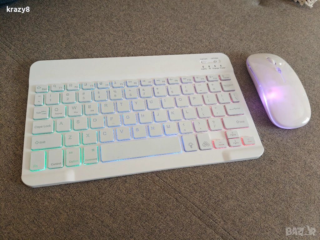 Безжични с RGB подсветка Bluetooth Мишка и клавиатура за TV box / Android box компютър / лаптоп, снимка 1