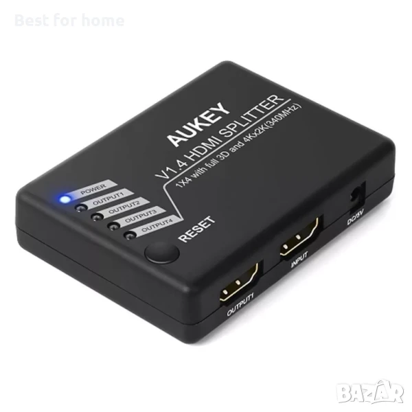 AUKEY 1x4 HDMI сплитер V1.4 с поддръжка на 4k Ultra HD 3D, снимка 1