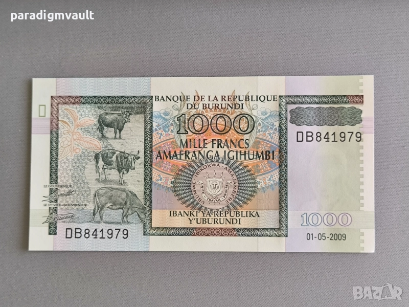 Банкнота - Бурунди - 1000 франка UNC | 2009г., снимка 1