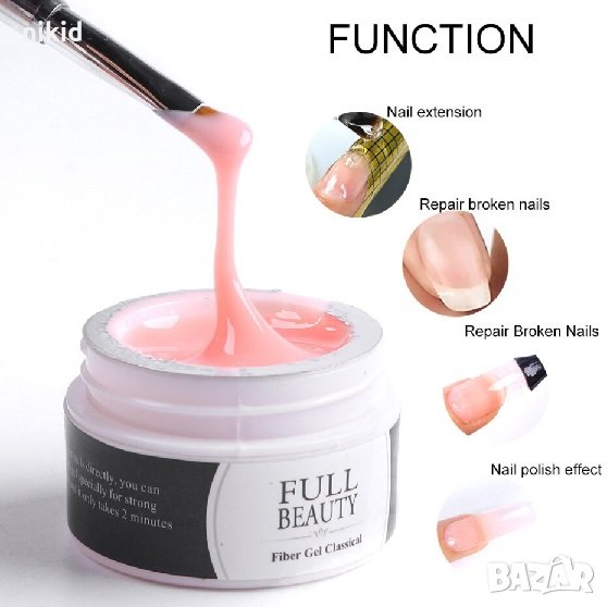 Full Beauty кутия 15 мл Изграждащ Полигел Polygel Поли за изграждане на нокти маникюр UV led  гел, снимка 1