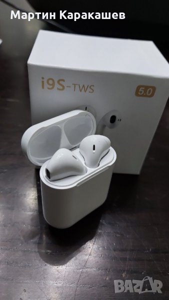 Безжични слушалки AirPods Twins i9s с PowerBank Case, 3D звук   Характеристики: С вградена Bluetooth, снимка 1