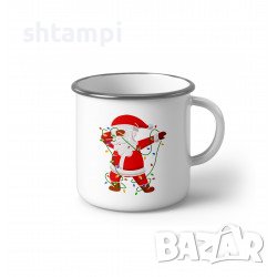 Коледно Емайлирано Канче Dapping Santa Дядо Коледа , снимка 1