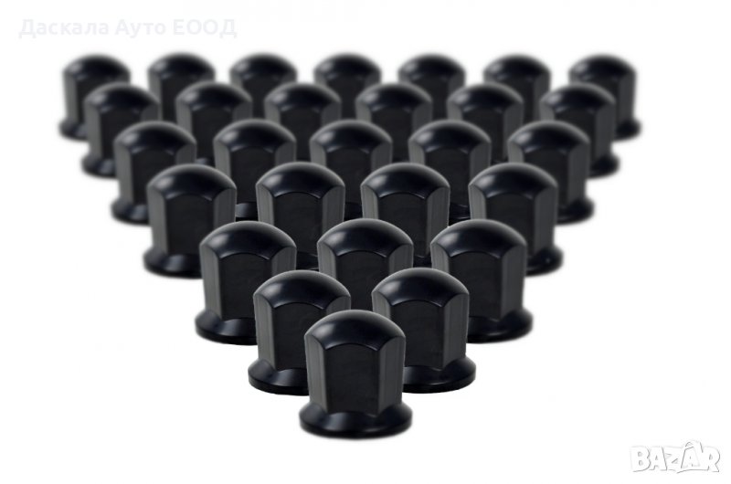 ЧЕРНИ Хром капачки за болтове и гайки на камиони 32мм - дълбоки, снимка 1