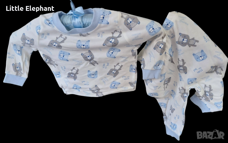 Пижамка от две части за 6-9 момченце мечета"Time for bed",Англия/нова, снимка 1