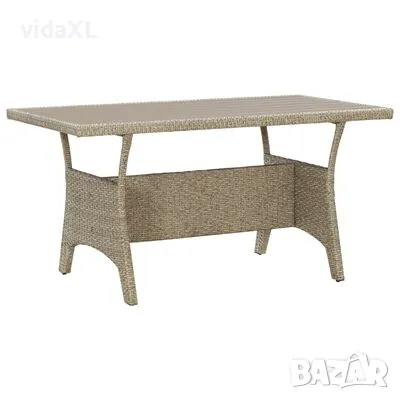 vidaXL Градинска маса, сива, 120x70x66 cм, полиратан（SKU:316583, снимка 1