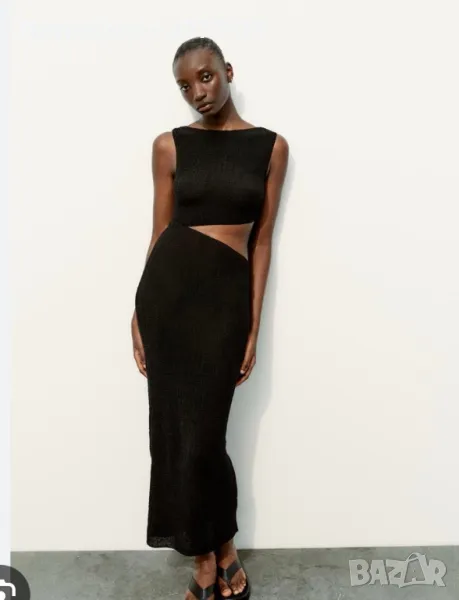 Черна изрязана рокля Leger Zara нова, снимка 1