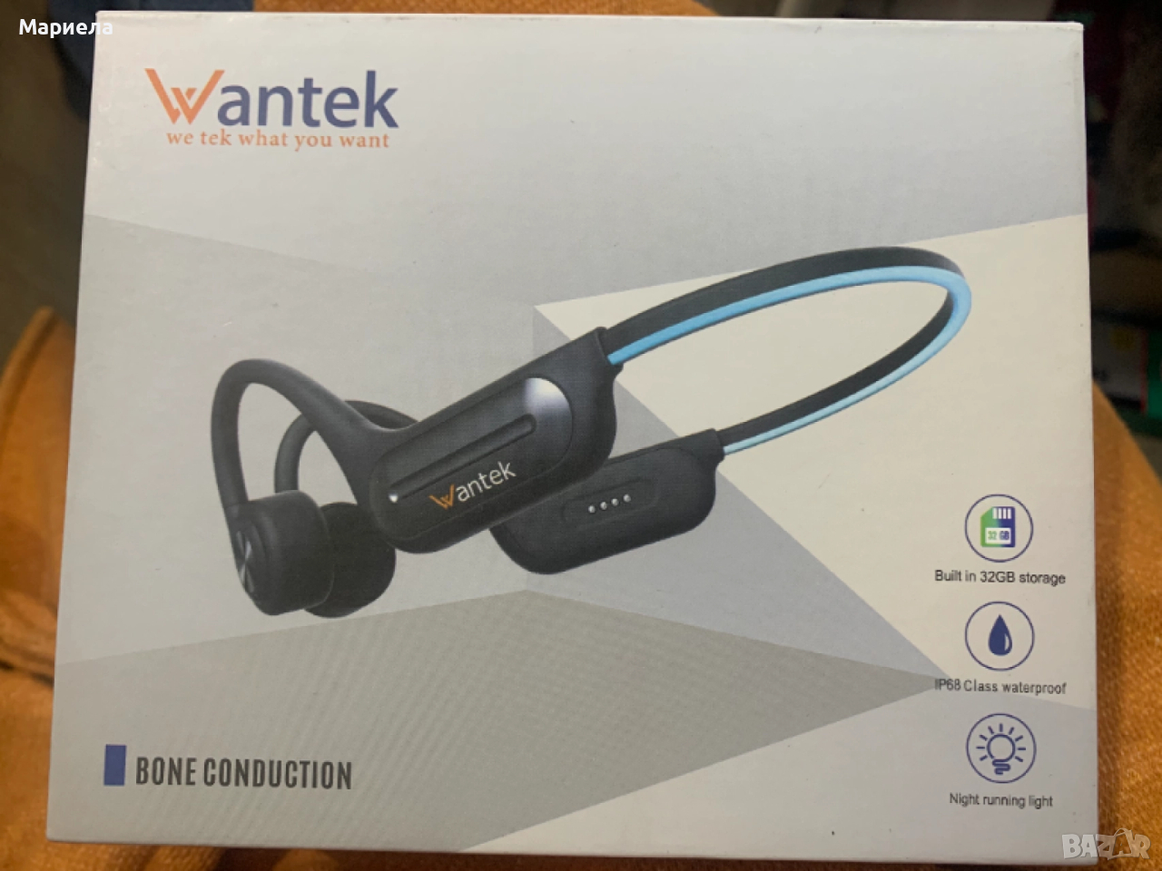 Слушалки с костна проводимост , Водоустойчиви слушалки , Вградена памет, снимка 1