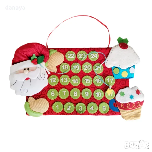 5381 Текстилен голям коледен календар, снимка 1