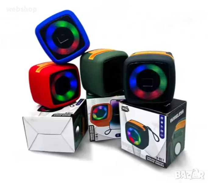 Мини преносима Bluetooth колонка с RGB LED светлини и Super Bass, снимка 1
