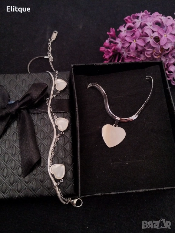 Колие и гривна със сърце , снимка 1
