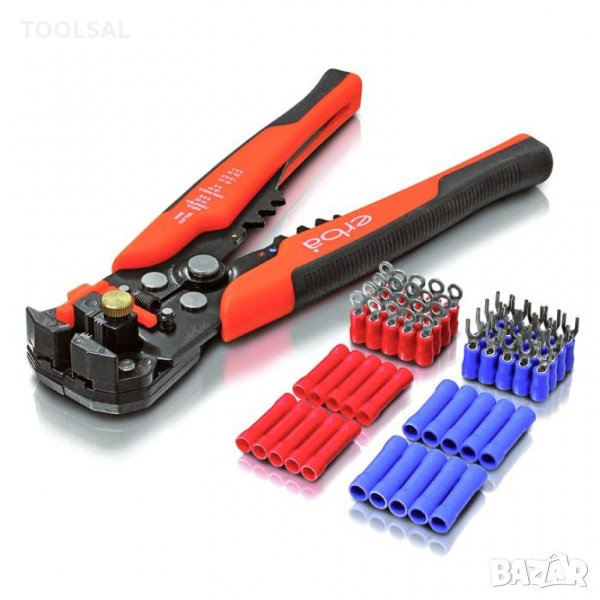 Клещи Erba електротехнически за сваляне на изолация с пружинен механизъм 210 мм, 0.5-6 мм2, снимка 1