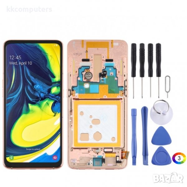 LCD Дисплей и Тъч Скрийн с Рамка за Samsung Galaxy A80, снимка 1