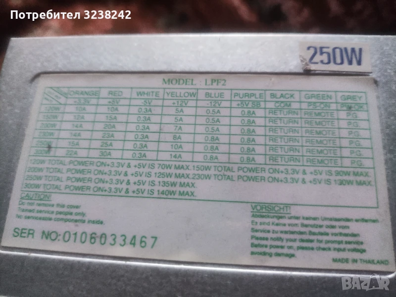 250w psu, снимка 1