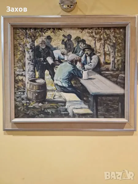 Немска картина " Почерпка след прибиране на реколтата" 1954г., снимка 1