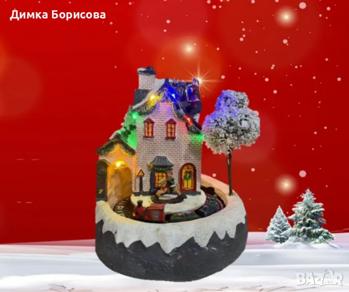 Коледна светеща декорация с Дядо Коледа - Оживете празничния дух у дома, снимка 1