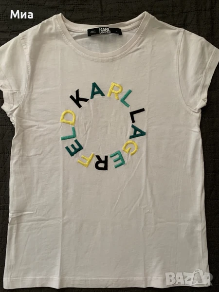 Оригинална дамска тениска Karl Lagerfeld с надпис, снимка 1