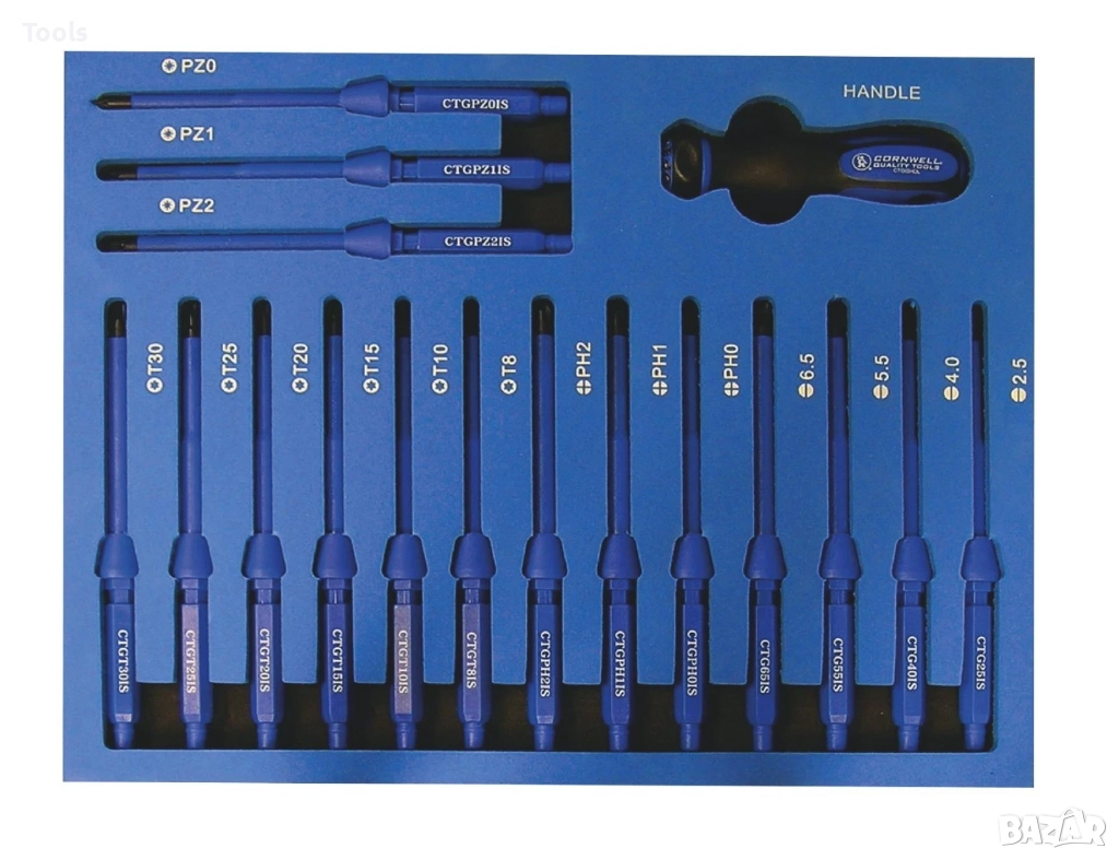 Cornwell Tools Interchangeable Insulated Screwdriver Set 1000v 17Pc, снимка 1