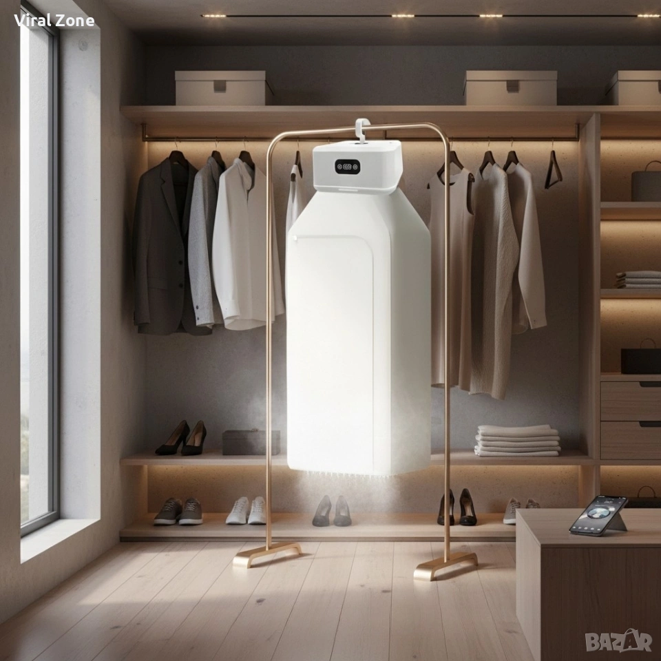 Преносима електрическа сушилня за дрехи – компактна, сгъваема, с таймер и 3D циркулация, снимка 1