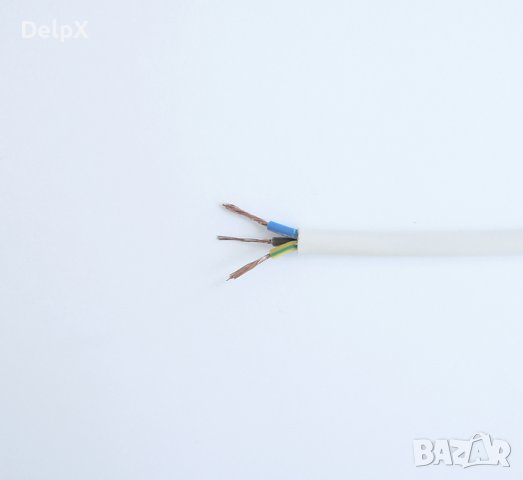 Кабел трижилен захранващ мрежови бял ШВПС-В 3x0,75mm2, снимка 1