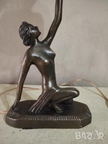 Стара настолна лампа арт деко, снимка 2 - Настолни лампи - 44488336