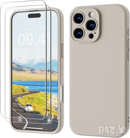 GOODVISH силиконов кейс за iPhone 16 Pro Max + 2 протектора