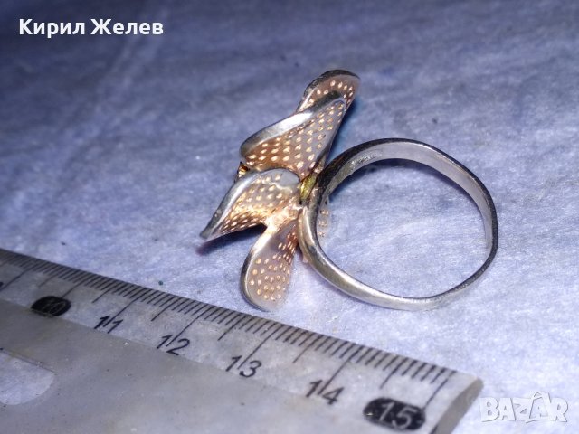 ПРЕЛЕСТЕН СКЪПОЦЕНЕН ФЛОРАЛЕН СРЕБЪРЕН ПРЪСТЕН ЦВЕТЕ СРЕБРО 925 с МНОГО БЛЕСТЯЩИ ЦИРКОНЧЕТА 17150, снимка 5 - Пръстени - 40555229