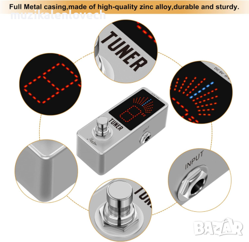 Guitar Tuner Pedal High Precision Guitar Chromatic - Хроматичен тунер на настройване на китара - НОВ, снимка 4 - Китари - 44655340