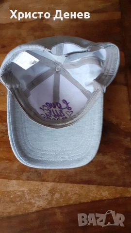 шапка бейзболна с козирка, сива, плътен мек плат, 100% памук SYT - Love is all you need , снимка 3 - Шапки - 53151968