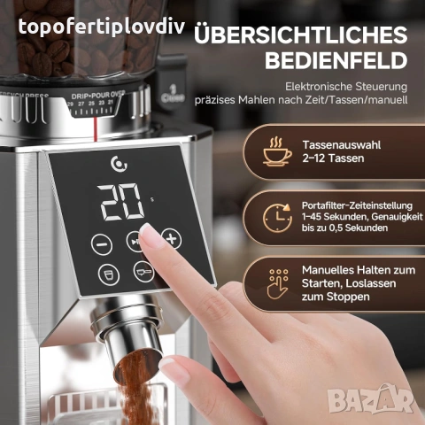 Кафемелачка електрическа AMZCHEF Electric Grinder,Гаранция, снимка 6 - Кафемашини - 54004611