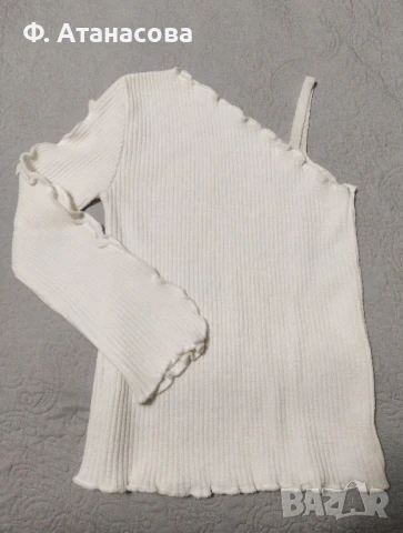 Страхотен дамски летен пуловер уникат, бял, размер С